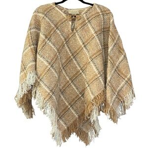 Boyne Valley Weavers Ireland Alpaca Wool Pancho OS Plus Winter Cozy Lagenlook
